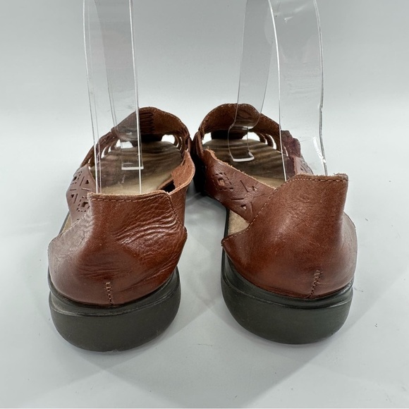 Faded Glory Tara flats size 8.5 brown leather square toe woven 80s 90s vintage - Picture 5 of 13